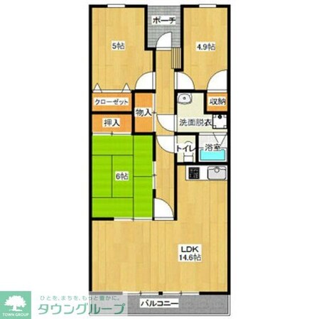 スカイコートあけぼのの物件間取画像